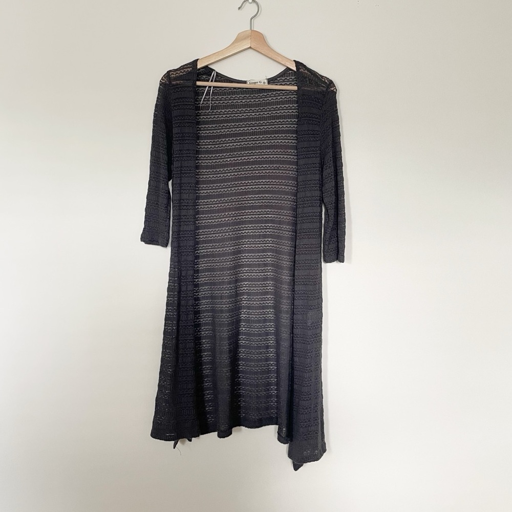 Ginger G • Sheer Gray Short Sleeve Cardigan